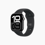 APPLE WATCH S10 GPS, 46MM JET BLACK ALUMINUM CASE WITH BLACK SPORT BAND